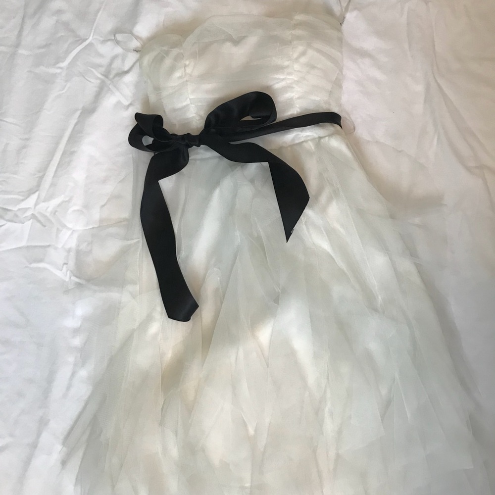 white strapless dress